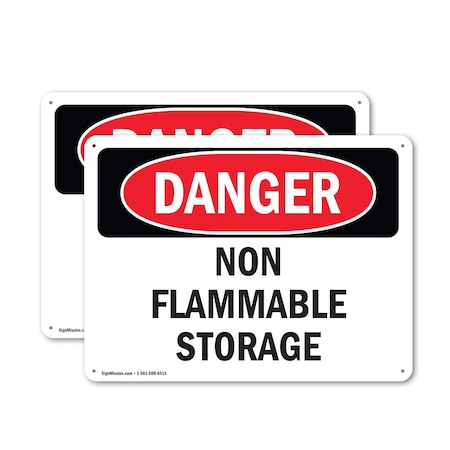 Signmission Non Flammable Storage Danger Sign, Aluminum, 24in W x 18in L, 2PK OS-2PACK-DS-A-1824-L-2341